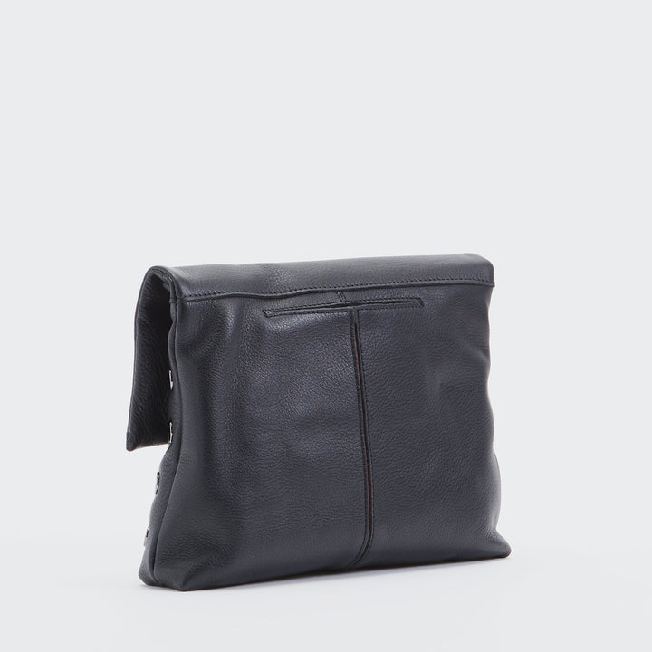 HAMMITT VIP MEDIUM CROSSBODY CLUTCH - BLACK/GUNMETAL