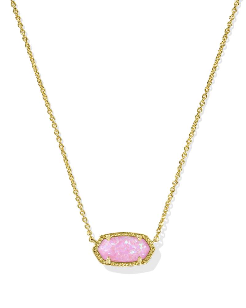 KENDRA SCOTT ELISA SHORT PENDANT NECKLACE - GOLD CARNATION KYOCERA OPAL