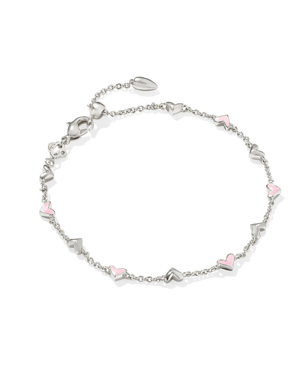 KENDRA SCOTT HAVEN DELICATE CHAIN BRACELET - SILVER PINK ENAMEL