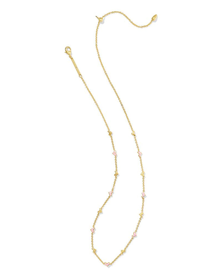 KENDRA SCOTT HAVEN STRAND NECKLACE - GOLD PINK ENAMEL