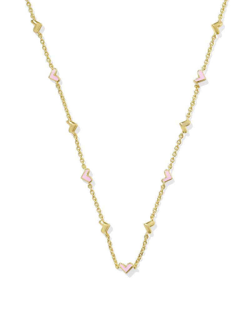 KENDRA SCOTT HAVEN STRAND NECKLACE - GOLD PINK ENAMEL