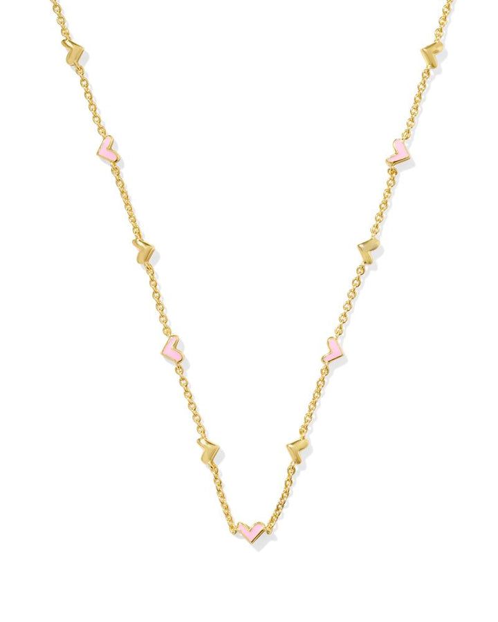 KENDRA SCOTT HAVEN STRAND NECKLACE - GOLD PINK ENAMEL