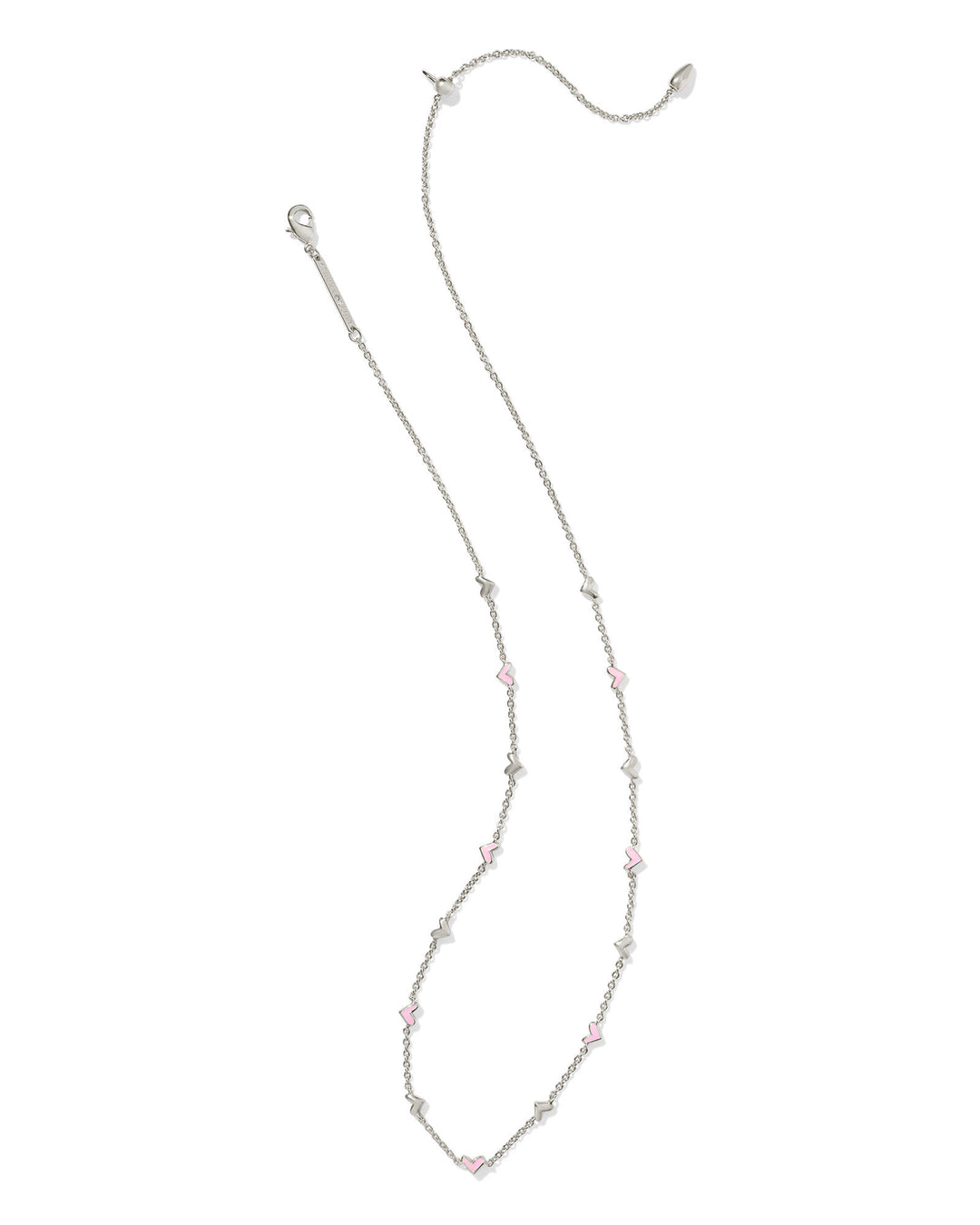 KENDRA SCOTT HAVEN STRAND NECKLACE - SILVER PINK ENAMEL