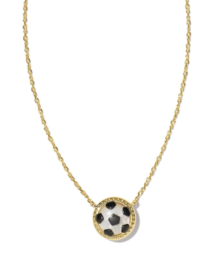KENDRA SCOTT SOCCER SHORT PENDANT NECKLACE - GOLD IVORY MOP
