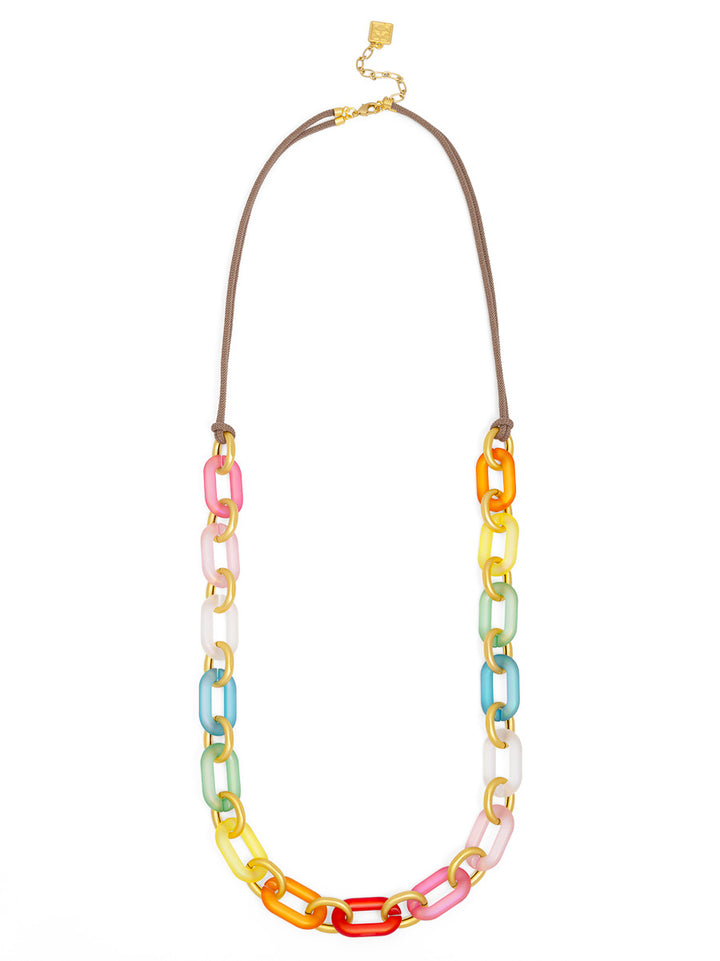 RESIN OVAL LINKS LONG NECKLACE