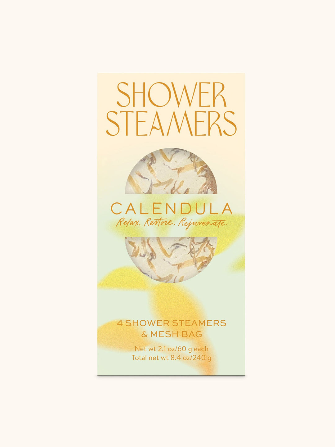 SHOWER STEAMERS (4) W/MESH BAG - CALENDULA BLOSSOMS