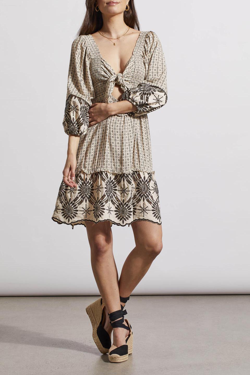 WEAR 2 WAYS EMBROIDERED DRESS - FRENCH OAK