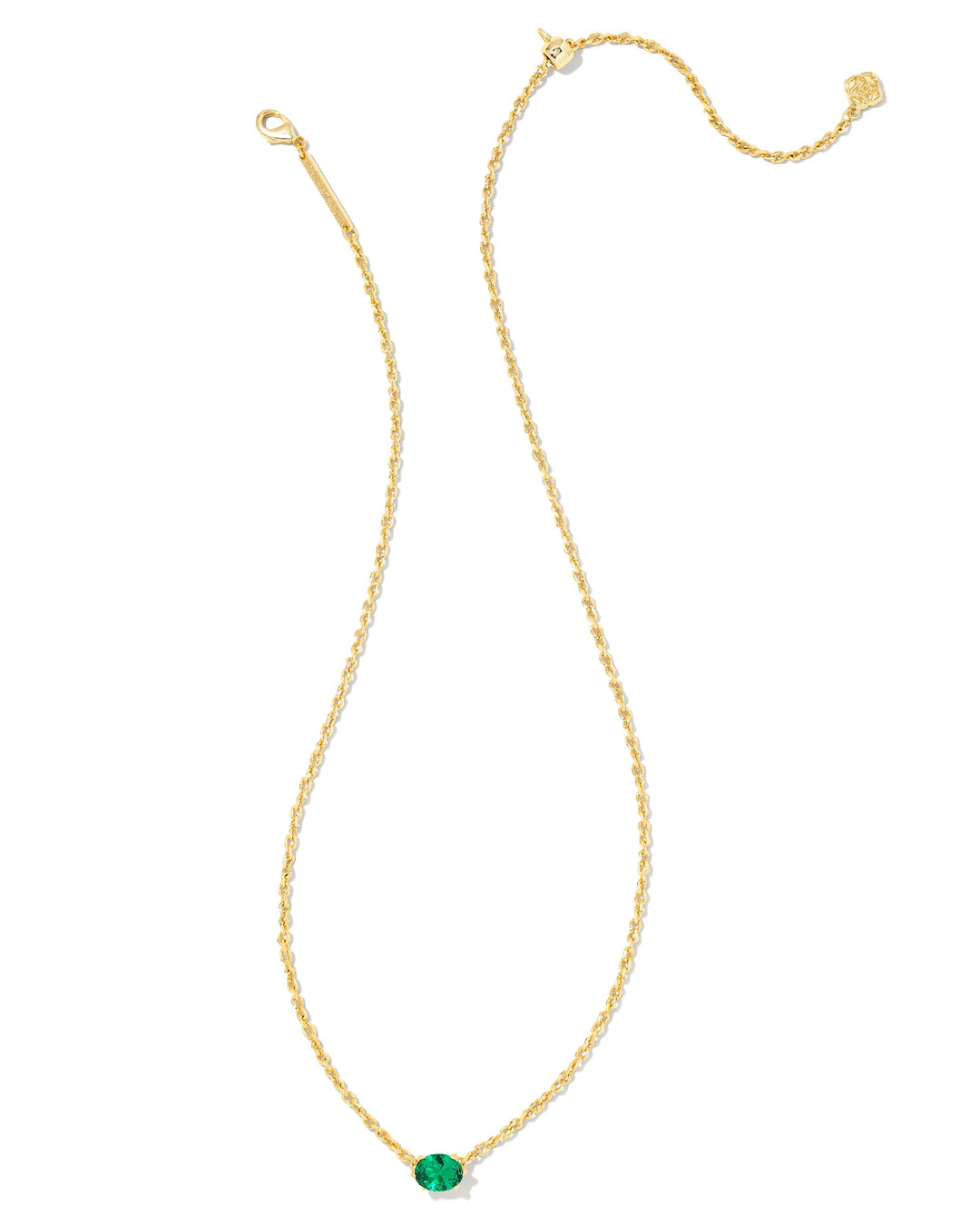 KENDRA SCOTT CAILIN CRYSTAL PENDANT NECKLACE - GOLD GREEN CRYSTAL