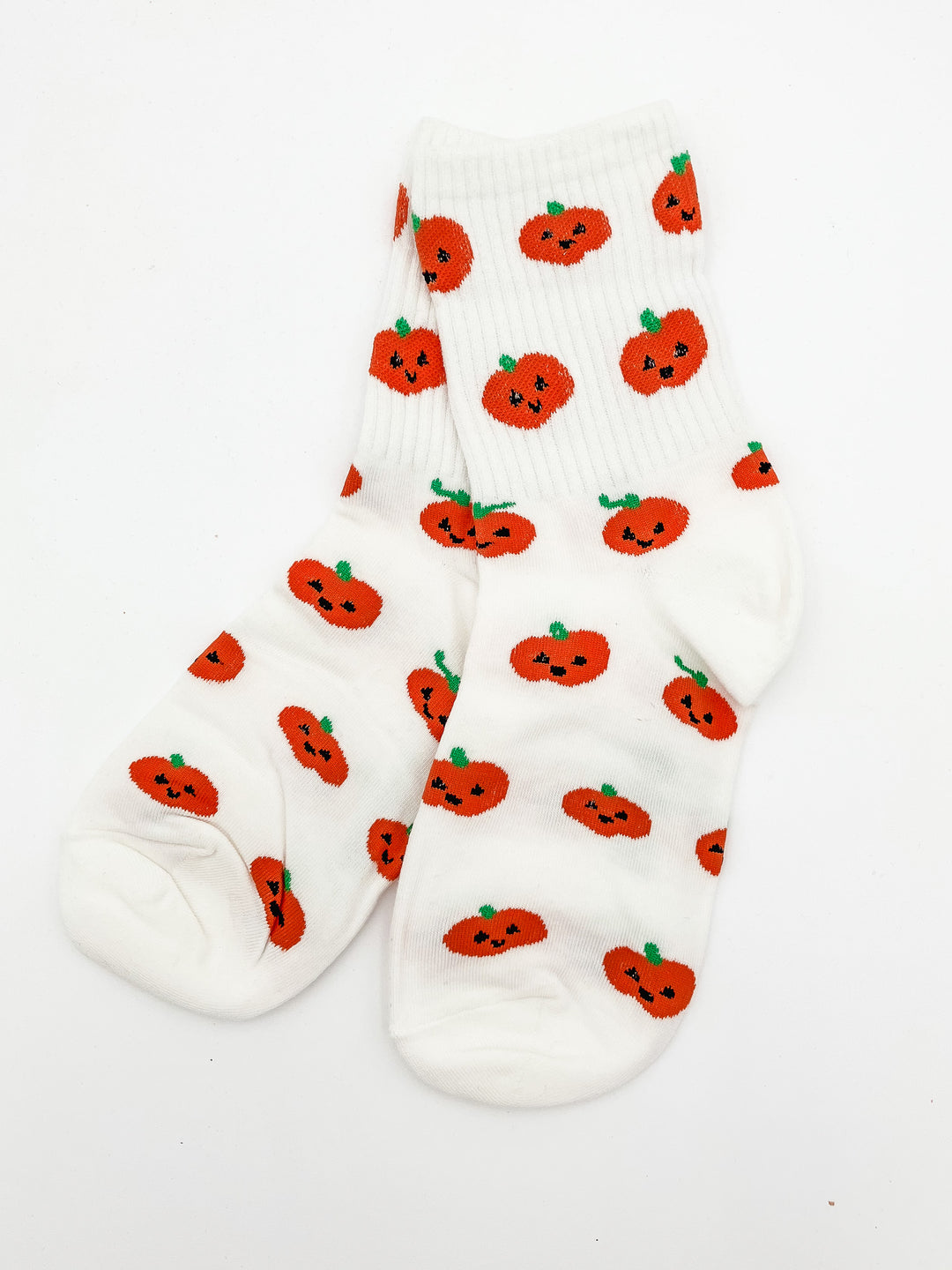 HALLOWEEN CREW SOCKS - PUMPKINS - WHITE