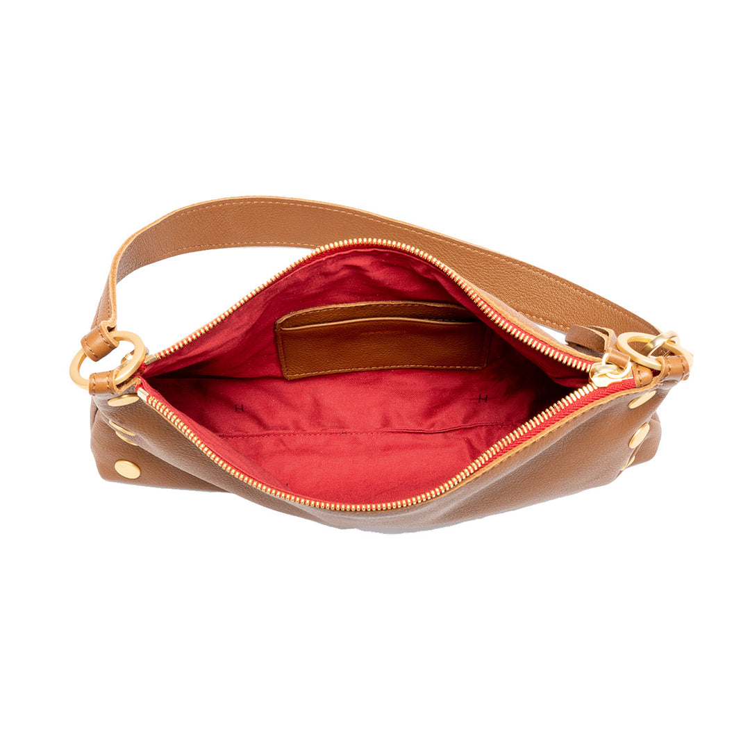 HAMMITT KYLE SHOULDER BAG - MAHOGANY PEBBLE/BRUSHED GOLD