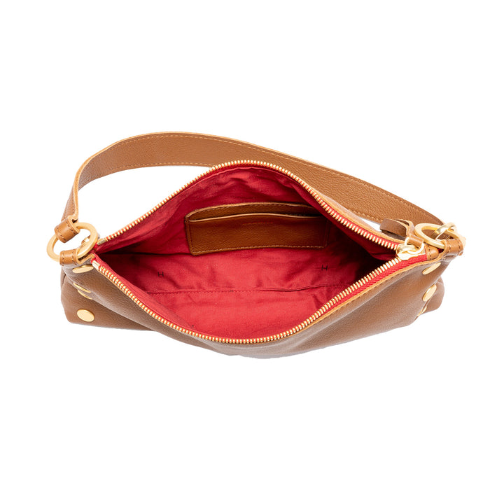 HAMMITT KYLE SHOULDER BAG - MAHOGANY PEBBLE/BRUSHED GOLD