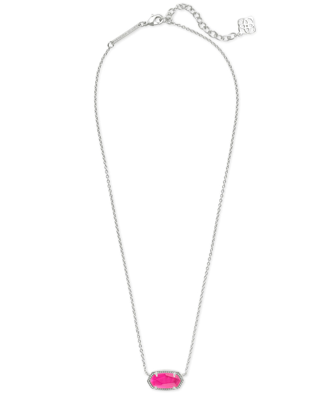 ELISA SHORT PENDANT NECKLACE - RHODIUM AZALEA ILLUSION