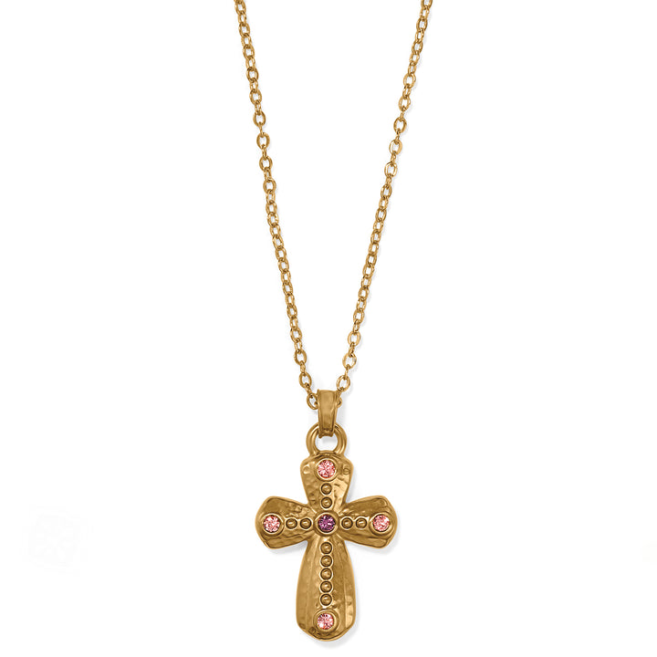 MAJESTIC IMPERIAL CROSS REVERSIBLE NECKLACE - GOLD