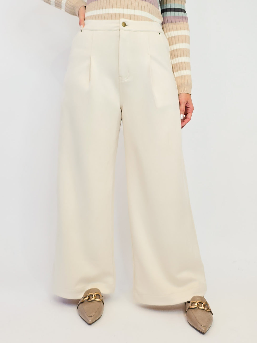 SUEDE TROUSER - IVORY