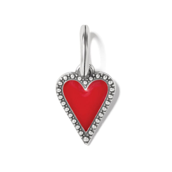 DAZZLING LOVE PT HEART CHARM- SILVER-RED