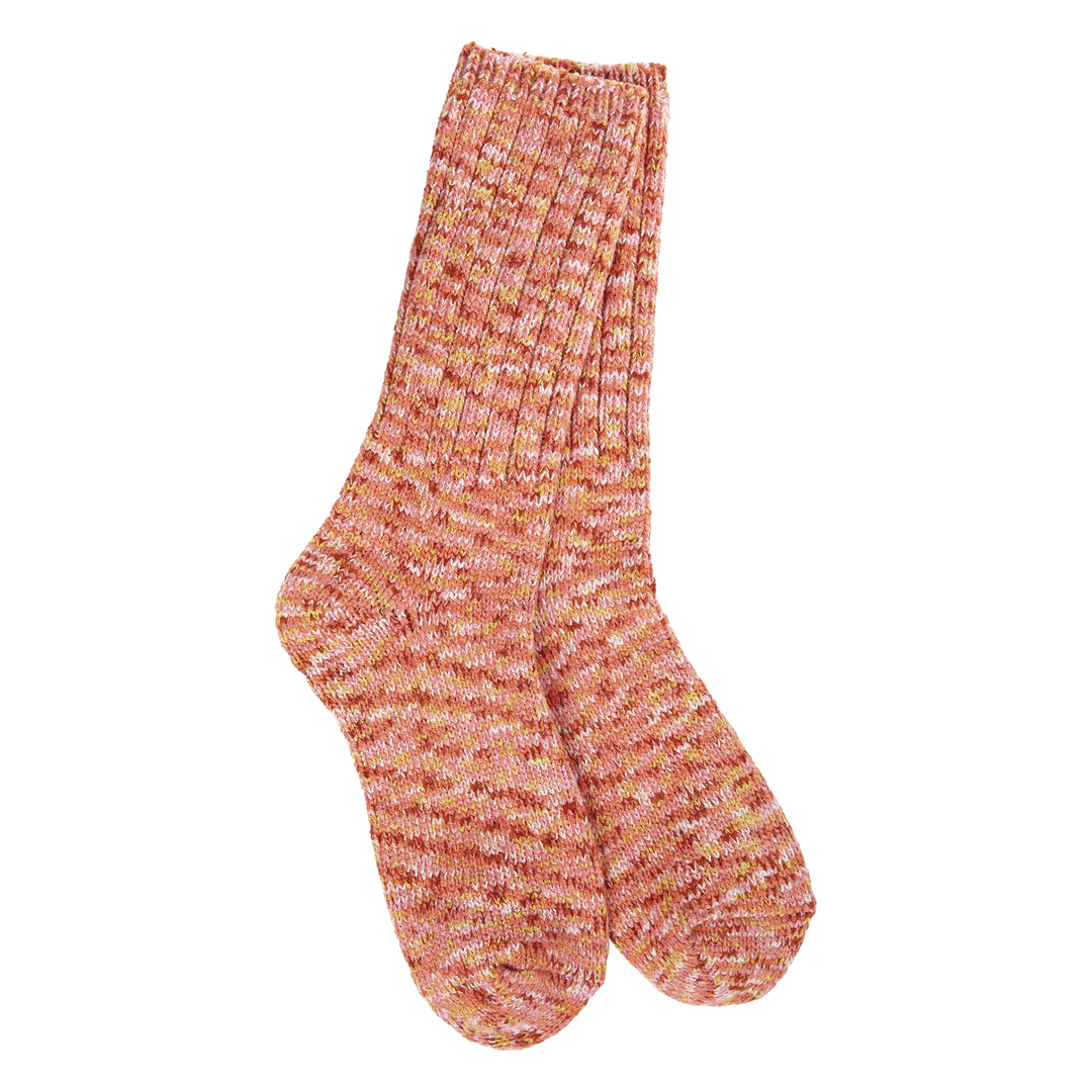 WORLD'S SOFTEST WEEKEND WRAGG CREW SOCK - BRANDY