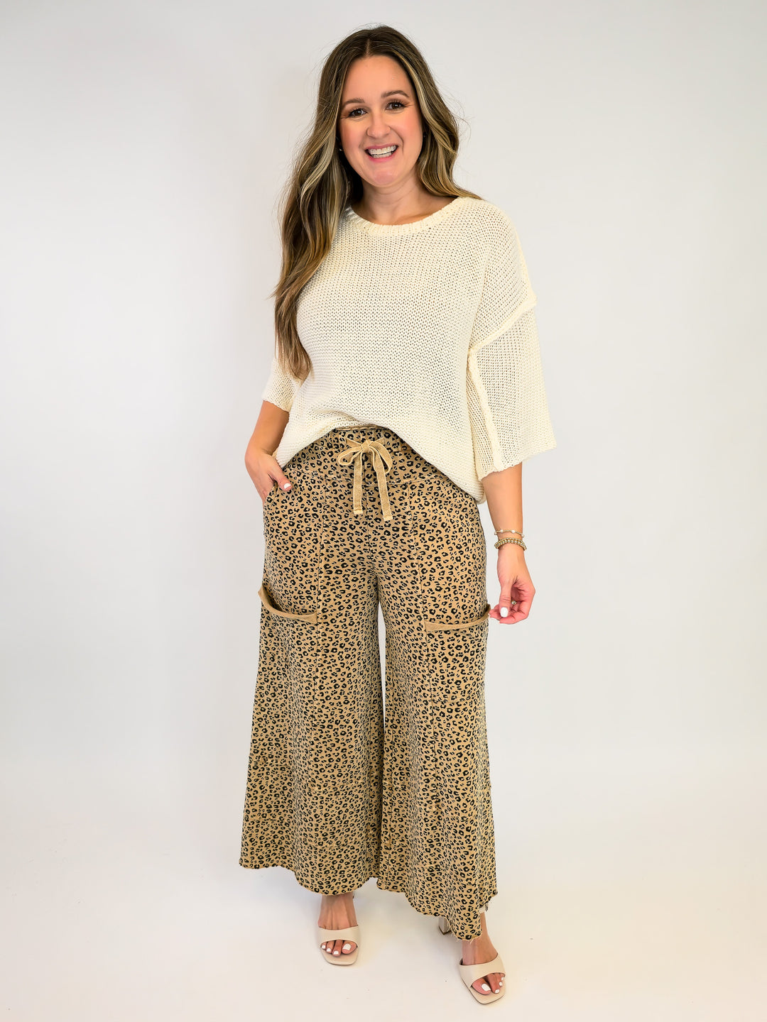 HALF SLEEVE KNIT BOXY SWEATER - IVORY