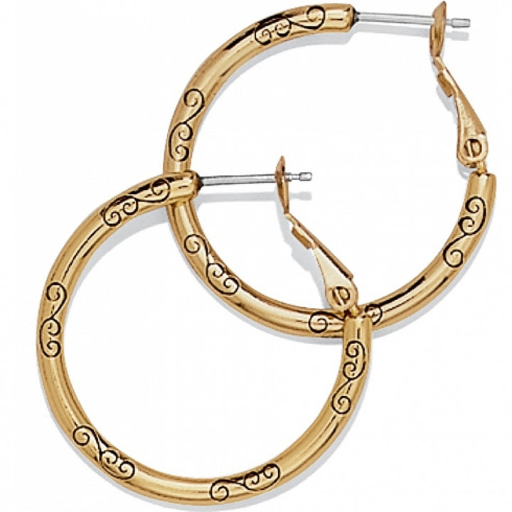 SMALL HOOP CHARM EARRINGS