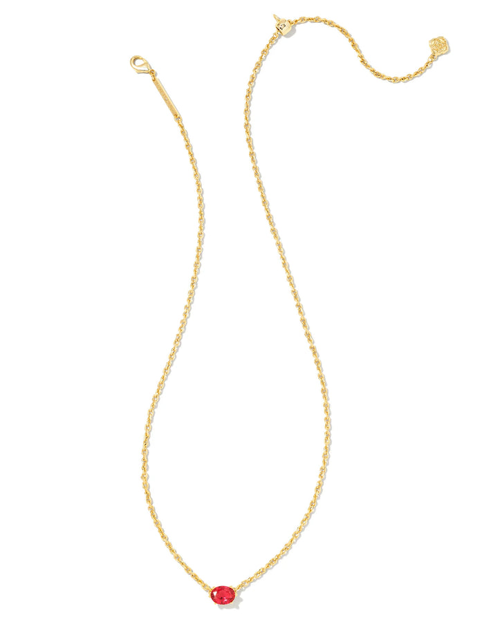 KENDRA SCOTT CAILIN CRYSTAL PENDANT NECKLACE - GOLD RED CRYSTAL