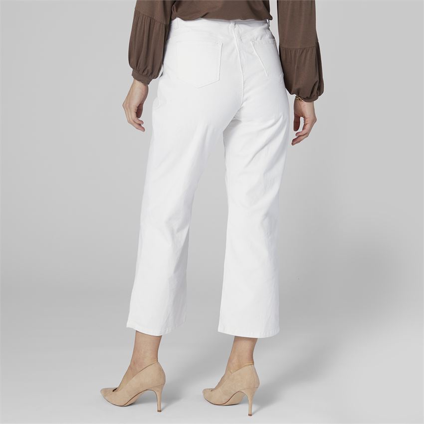 Cropped Wide Leg Corduroy Jeans - Winter White