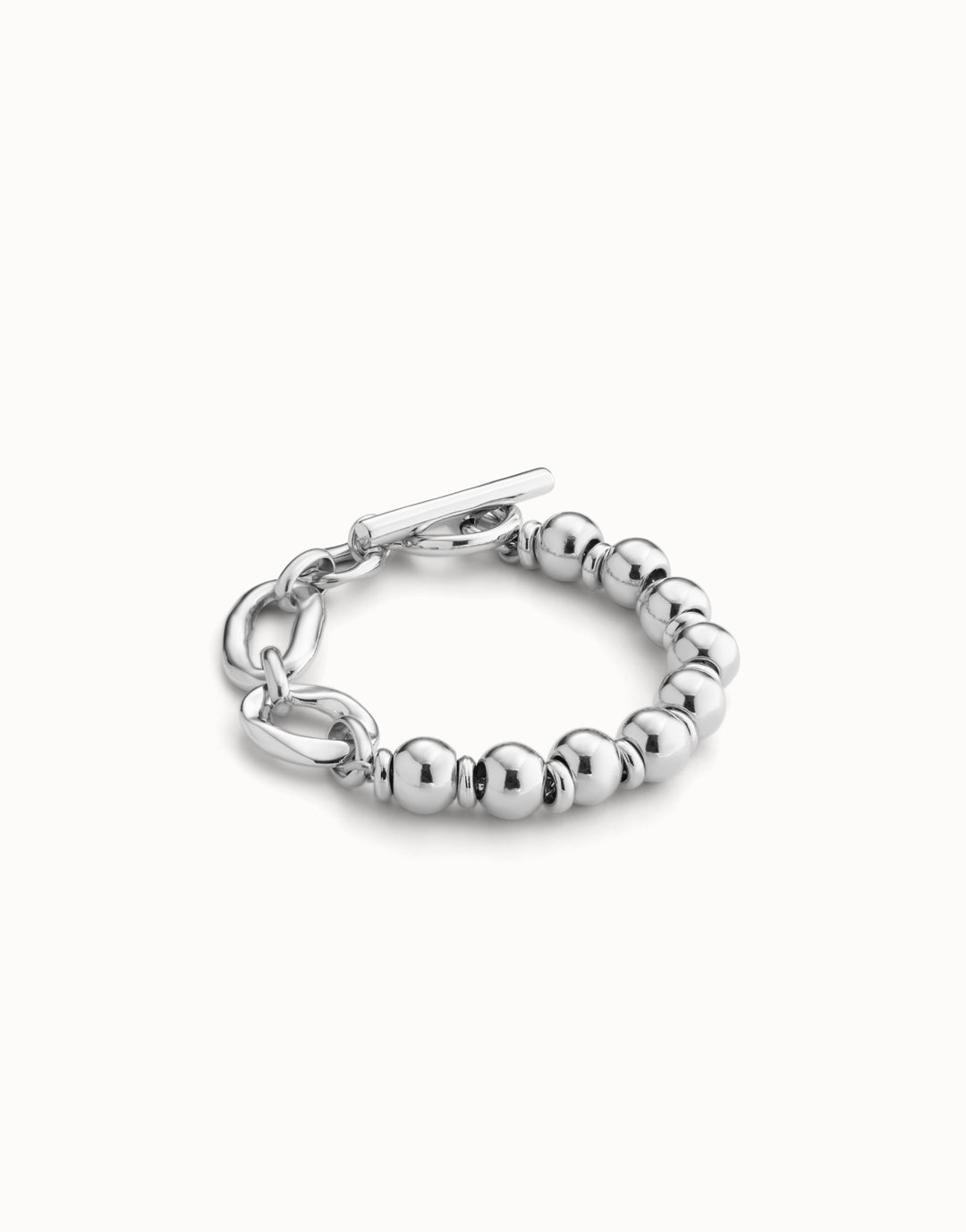 CHEERFUL TOGGLE BRACELET - LARGE - SILVER