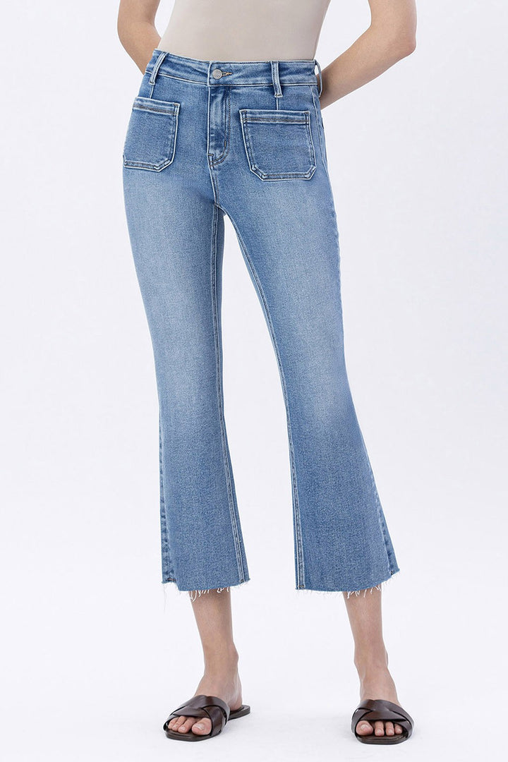 LOVERVET HIGH RISE CROP FLARE JEANS - LEILANI - 26" INSEAM