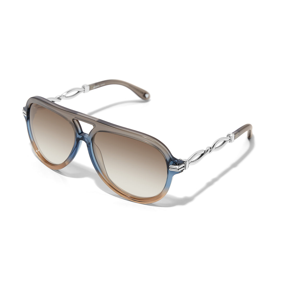 Interlok Twist Aviator Sunglasses - Blue