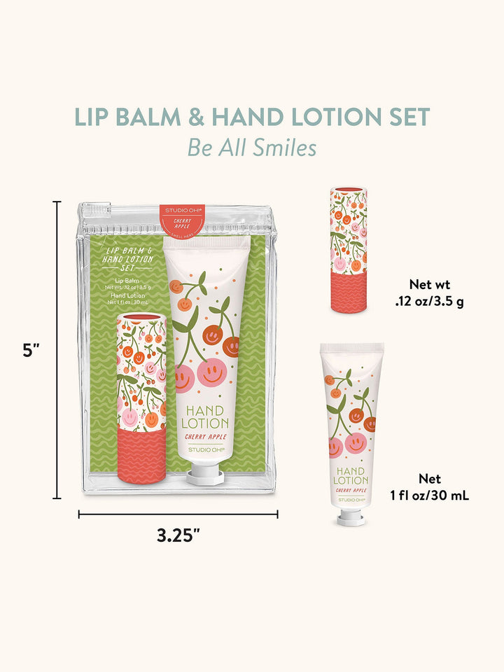LIP BALM & HAND LOTION SET - BE ALL SMILES