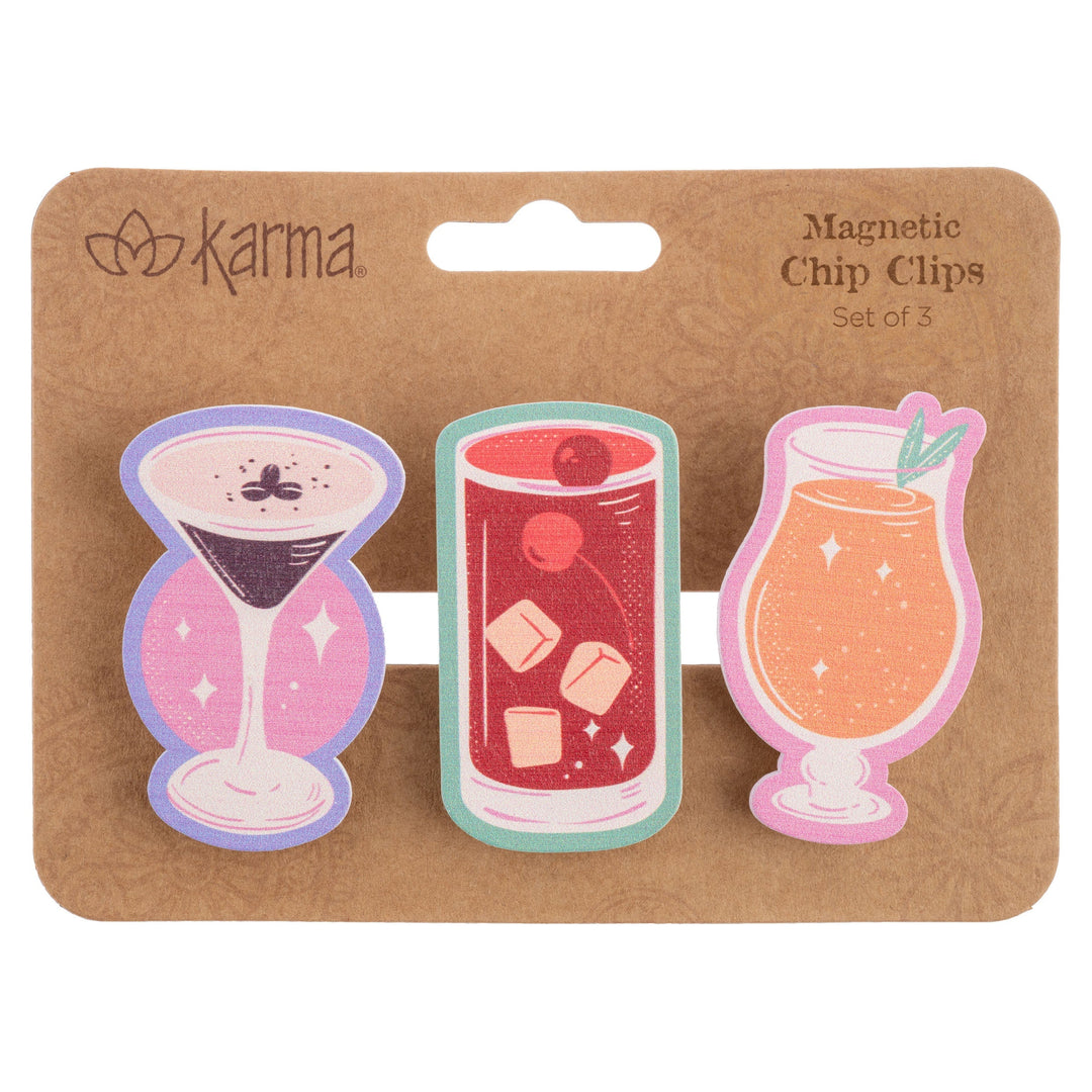 S/3 SHAPED MAGNETIC CHIP CLIPS - DRINKS