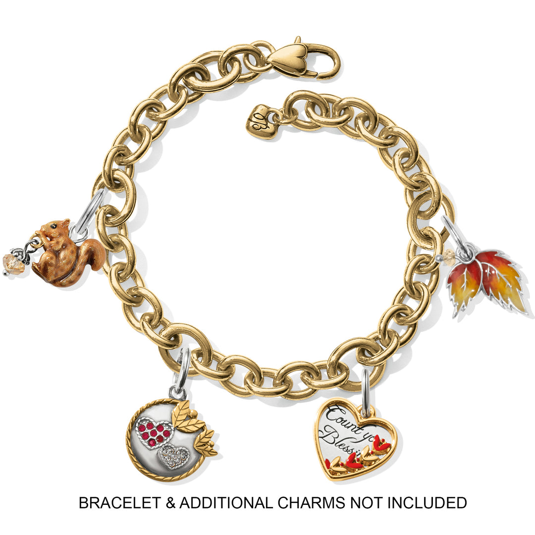 FALL LEAVES CHARM - SILVER-YELLOW