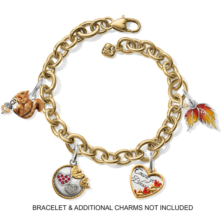 FALL LEAVES CHARM - SILVER-YELLOW