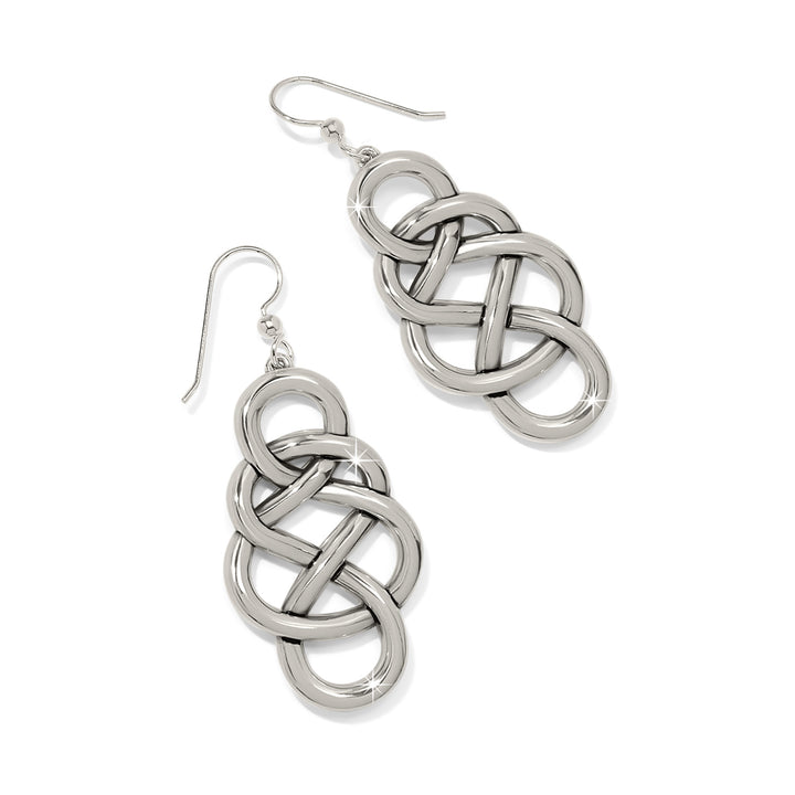 Interlok Braid Drop French Wire Earrings - Silver