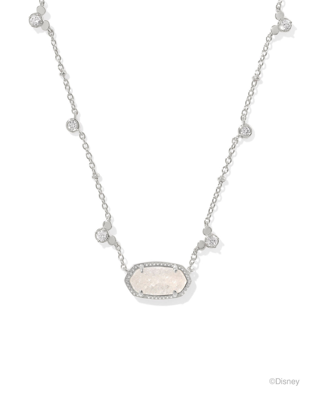 MICKEY MOUSE ELISA NECKLACE - SILVER IRIDESCENT DRUSY