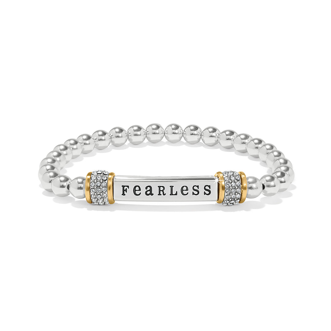 Meridian Fearless Two Tone Stretch Bracelet - Silver-Gold