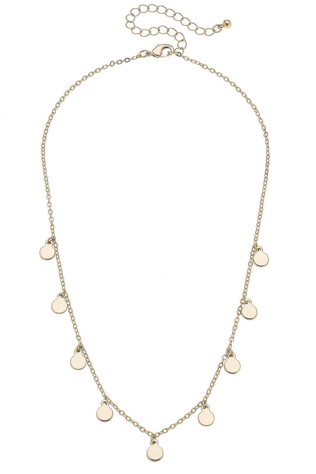 GREYSON DISC DRIP NECKLACE - SHINY GOLD