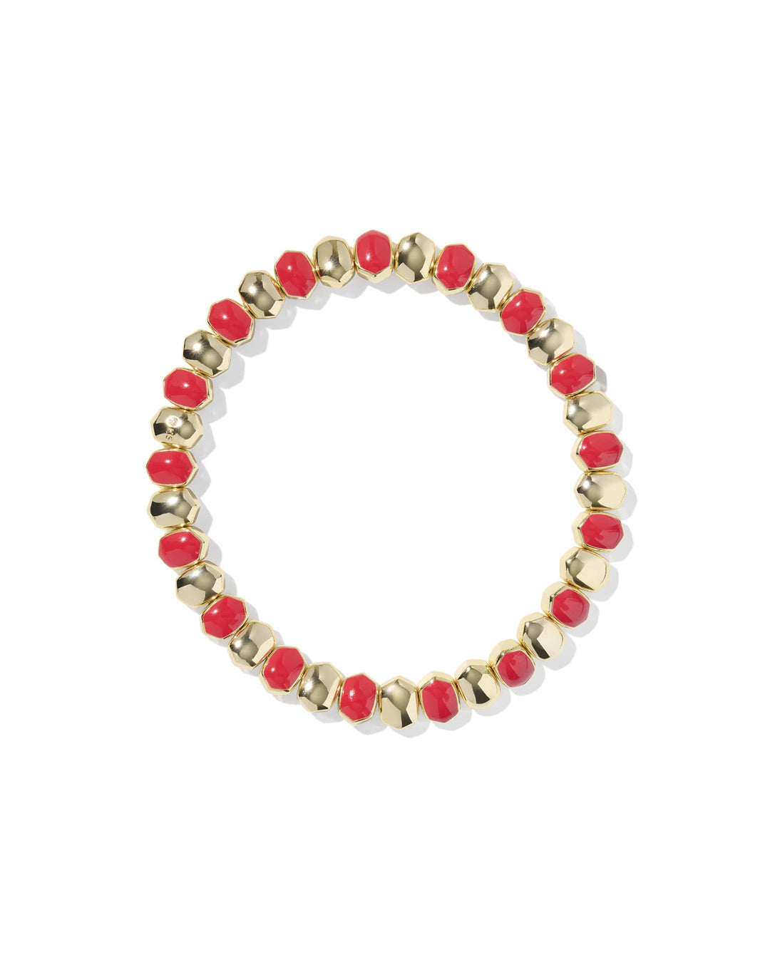 KENDRA SCOTT DAPHNE ENAMEL STRETCH BRACELET - GOLD RED ENAMEL