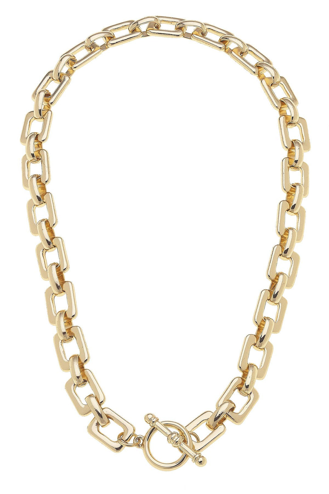 Conrad Chain Link Toggle Necklace in Shiny Gold