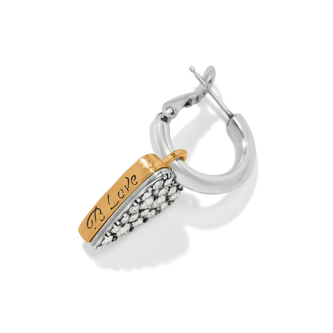 Love Messages Be Love Reversible Hoop Earrings - Silver-Gold