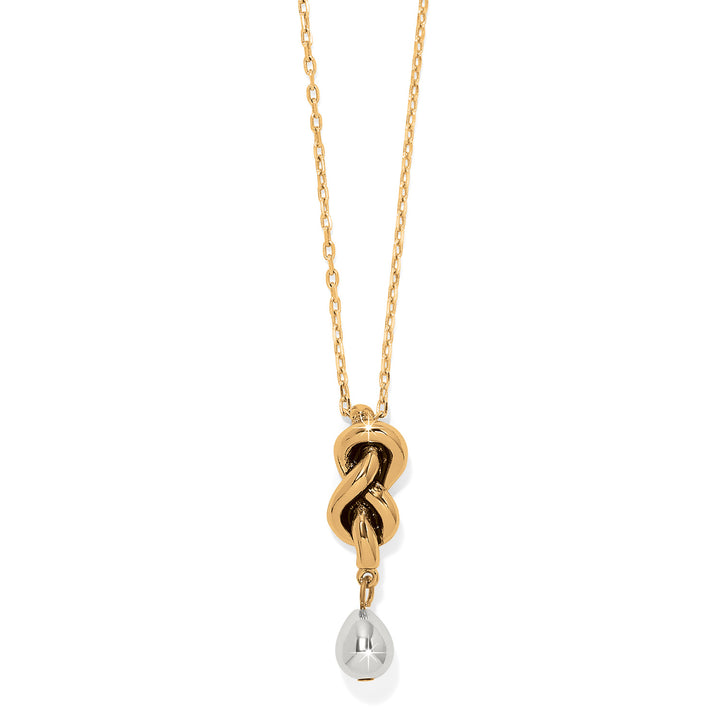Interlok Single Knot Drop Necklace - Silver-Gold