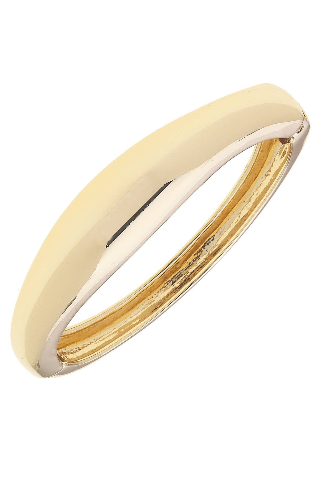 Josephine Statement Hinge Bangle in Shiny Gold