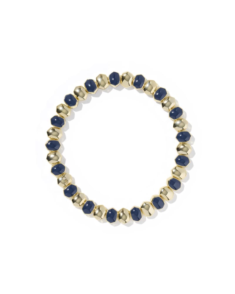 KENDRA SCOTT DAPHNE ENAMEL STRETCH BRACELET - GOLD BLUE ENAMEL