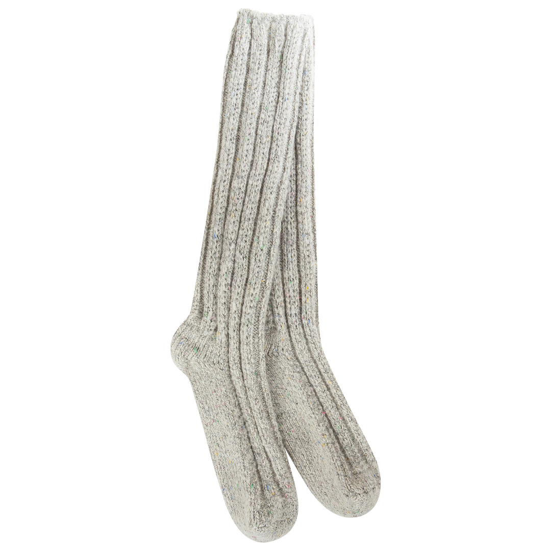 WORLD'S SOFTEST SWEATER SLOUCH CREW SOCKS - GREY CONFETTI