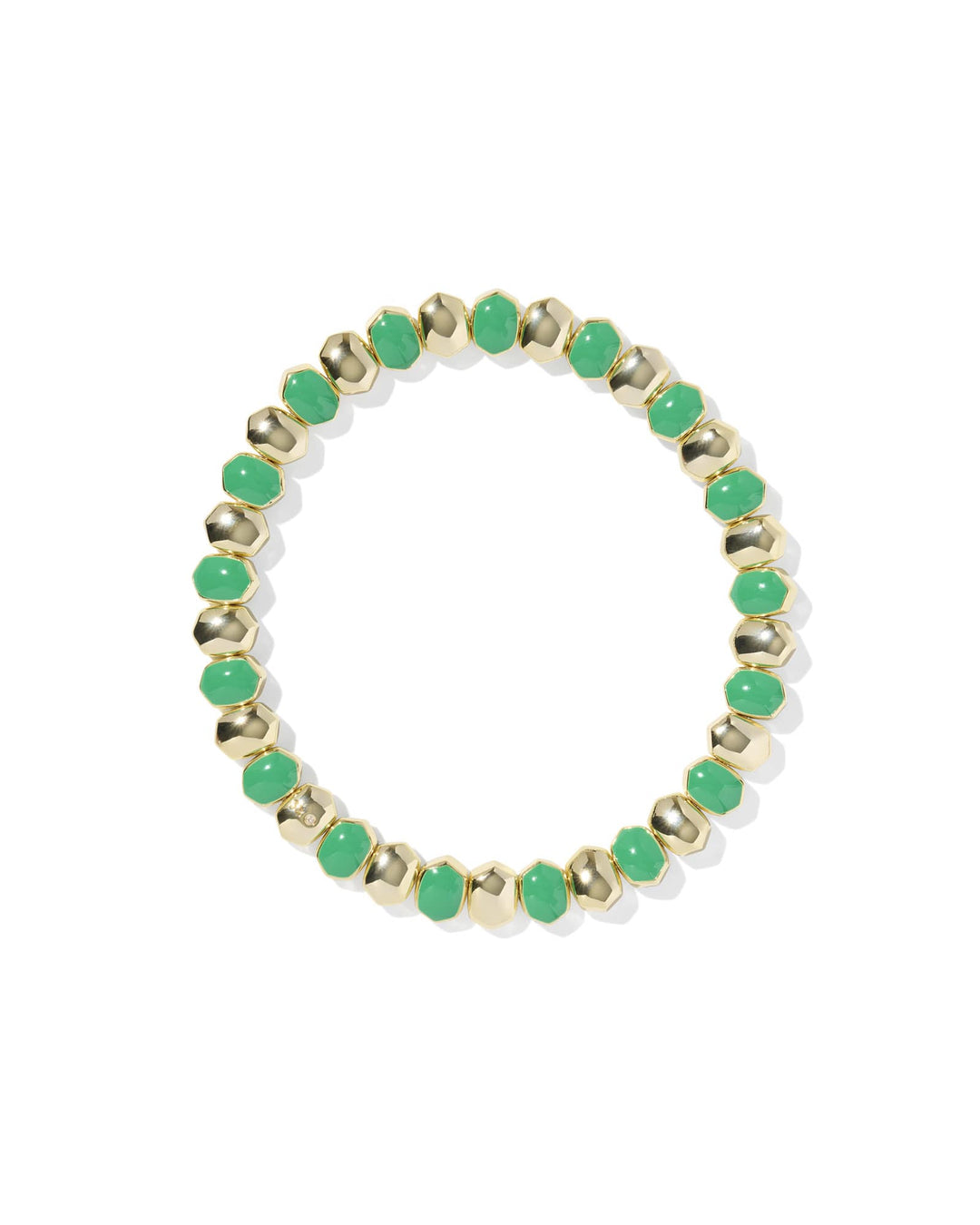 KENDRA SCOTT DAPHNE ENAMEL STRETCH BRACELET - GOLD GREEN ENAMEL