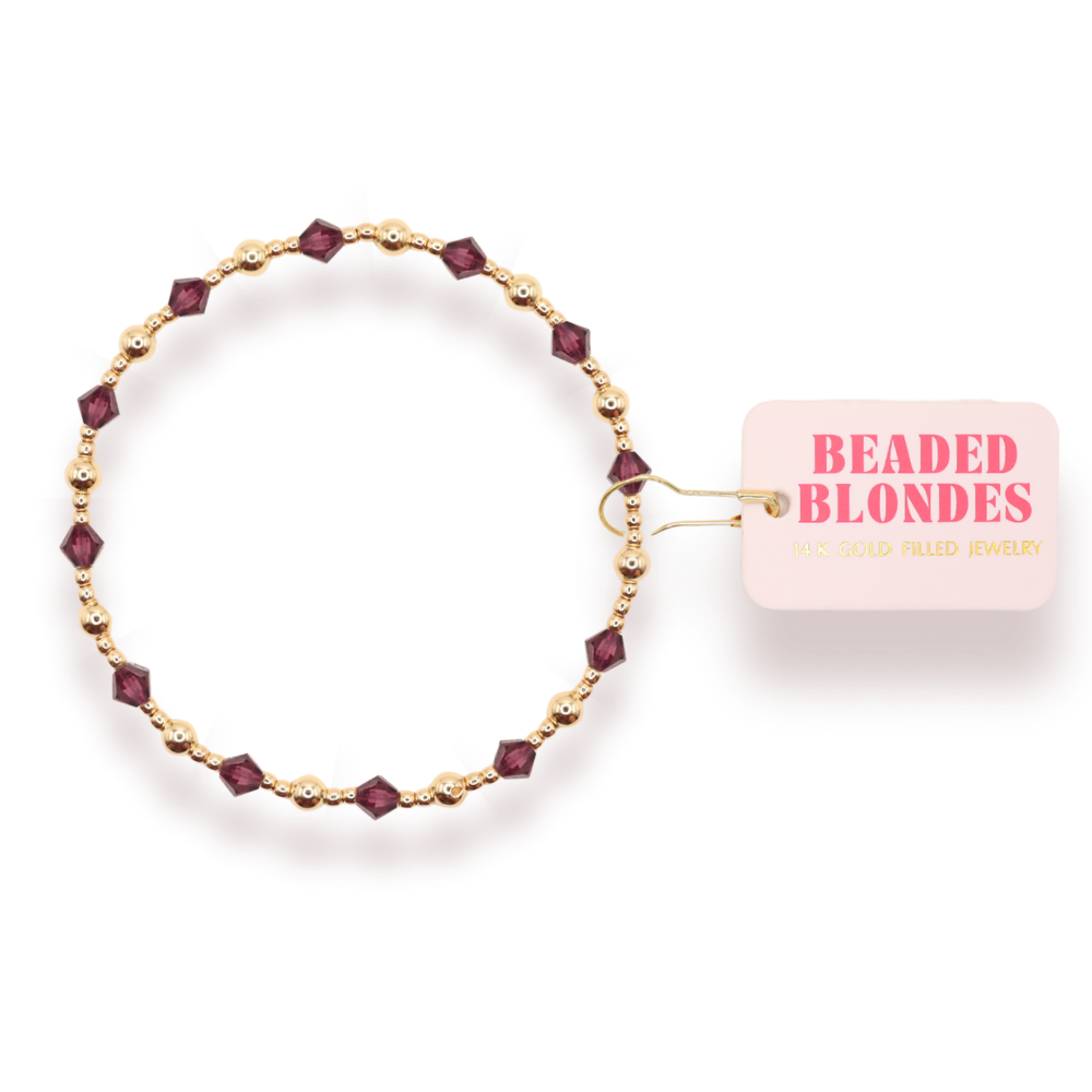 6.75" JUNE GOLD BRACELET, PLUM PURPLE