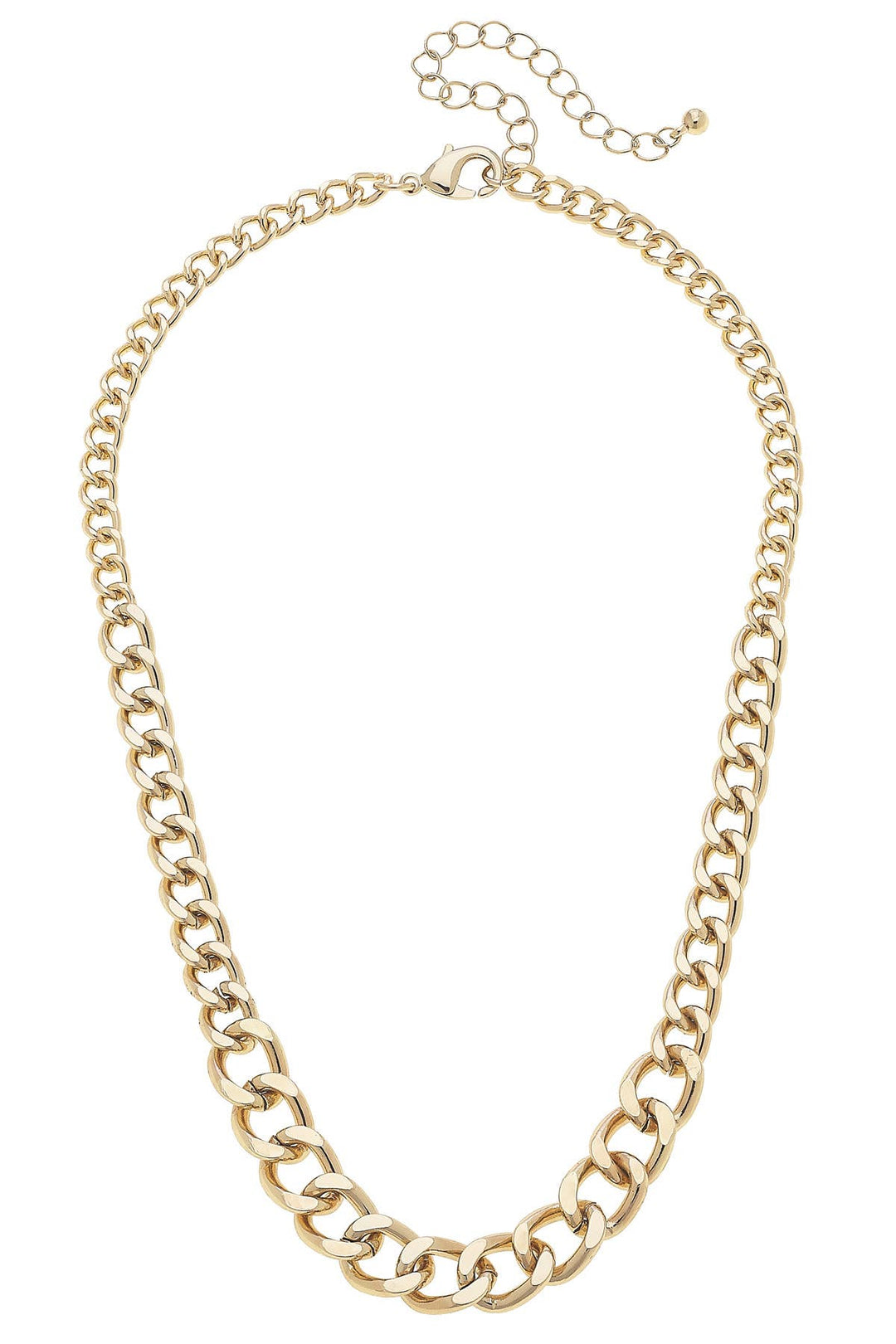 Frankie Curb Chain Necklace in Shiny Gold