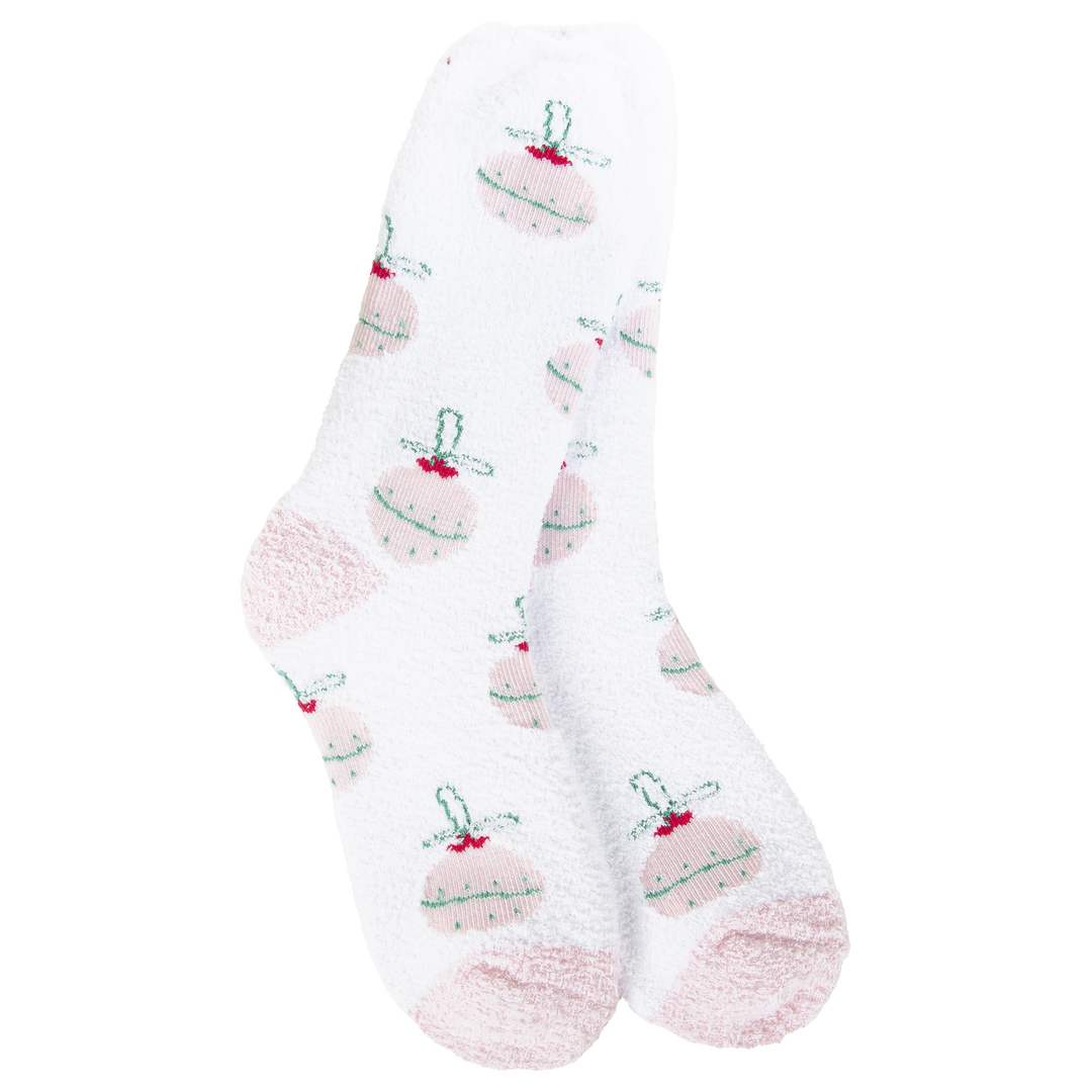 WORLD'S SOFTEST COZY CREW SOCKS - ORNAMENT BALL