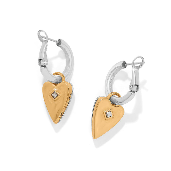 Love Messages Be Love Reversible Hoop Earrings - Silver-Gold