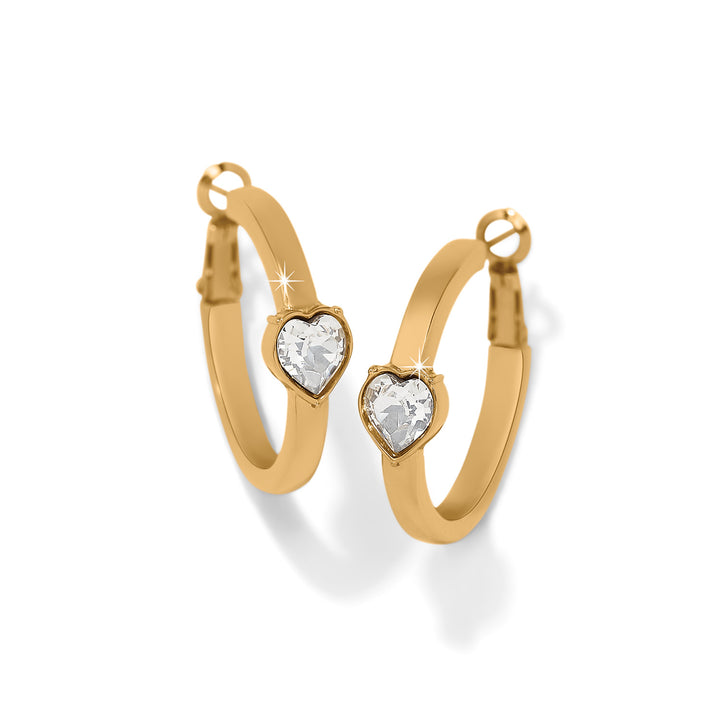 Mystery Of Love Heart Hoop Earrings - Gold