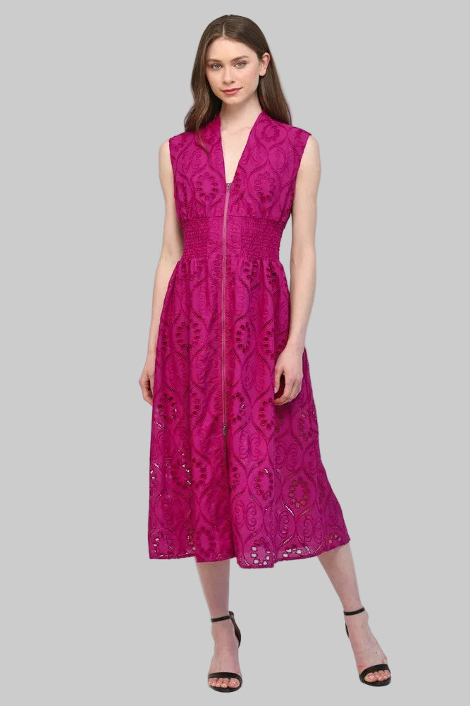 Laila Eyelet Lace Midi Dress Magenta / M