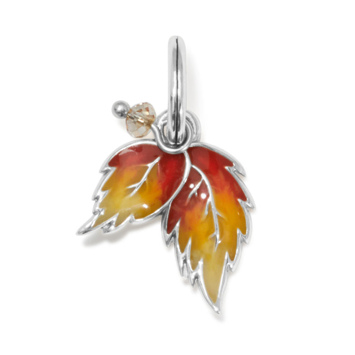 FALL LEAVES CHARM - SILVER-YELLOW